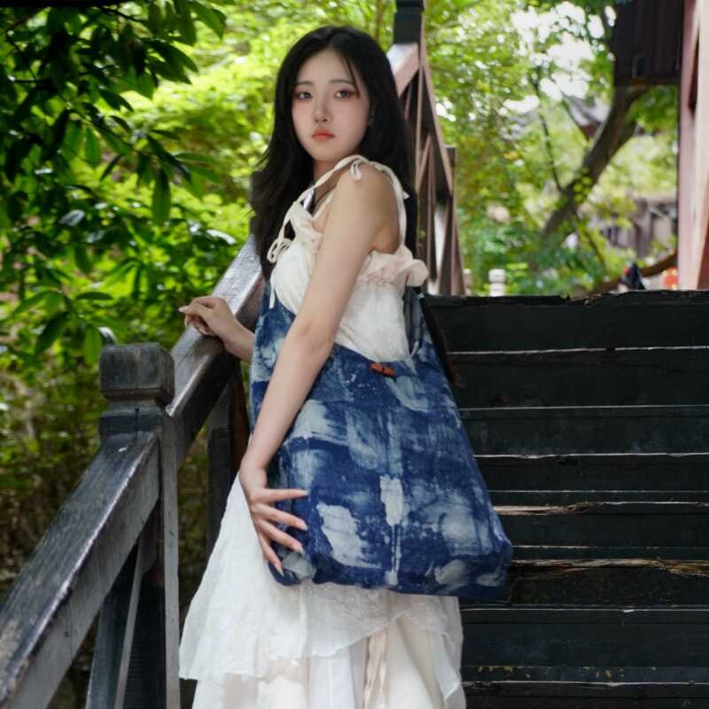 Sac à bandoulière décontracté tie dye fait main à la mode, sac fourre-tout pour femme