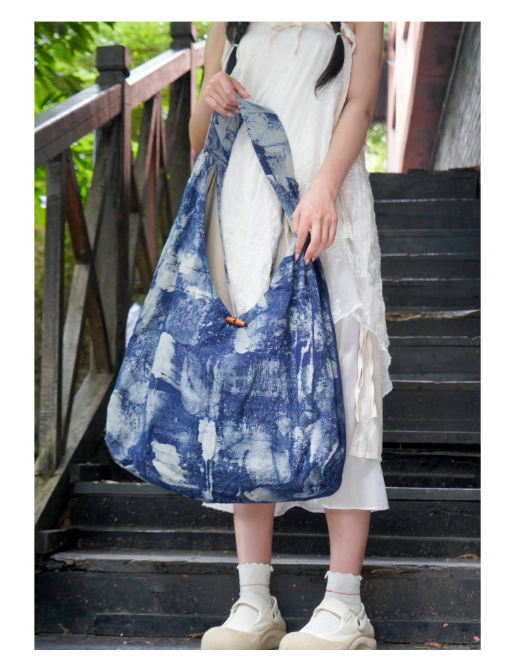 Sac à bandoulière décontracté tie dye fait main à la mode, sac fourre-tout pour femme