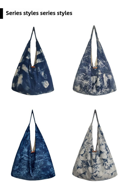 Sac à bandoulière décontracté tie dye fait main à la mode, sac fourre-tout pour femme