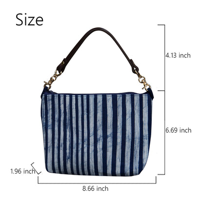 Handmade batik handbag, women's wrist bag with zipper, casual bag